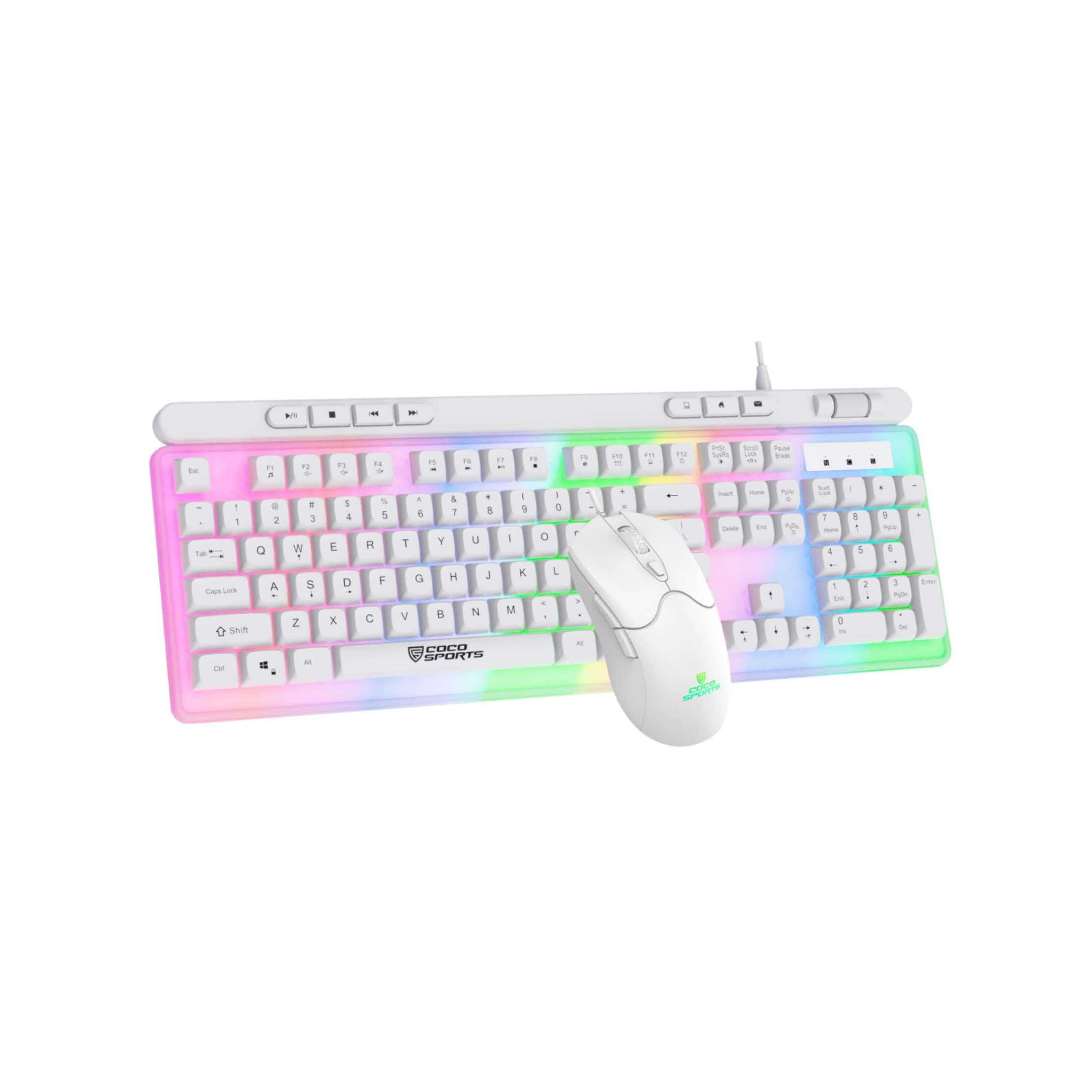 Force Gaming Keyboard and Mouse Combo, Rainbow Lights, Anti-Ghosting